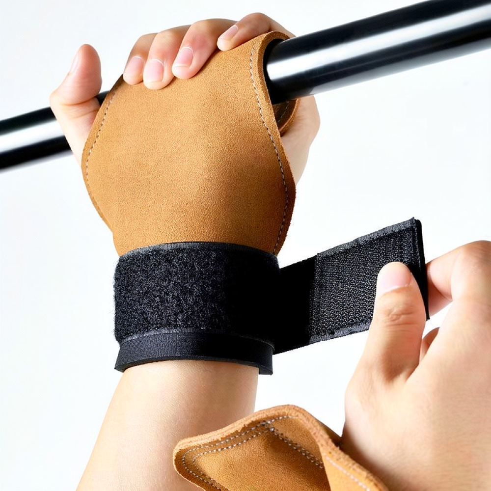 Weightlifting Gloves - أحزمة رفع من جلد البقر، دعامة