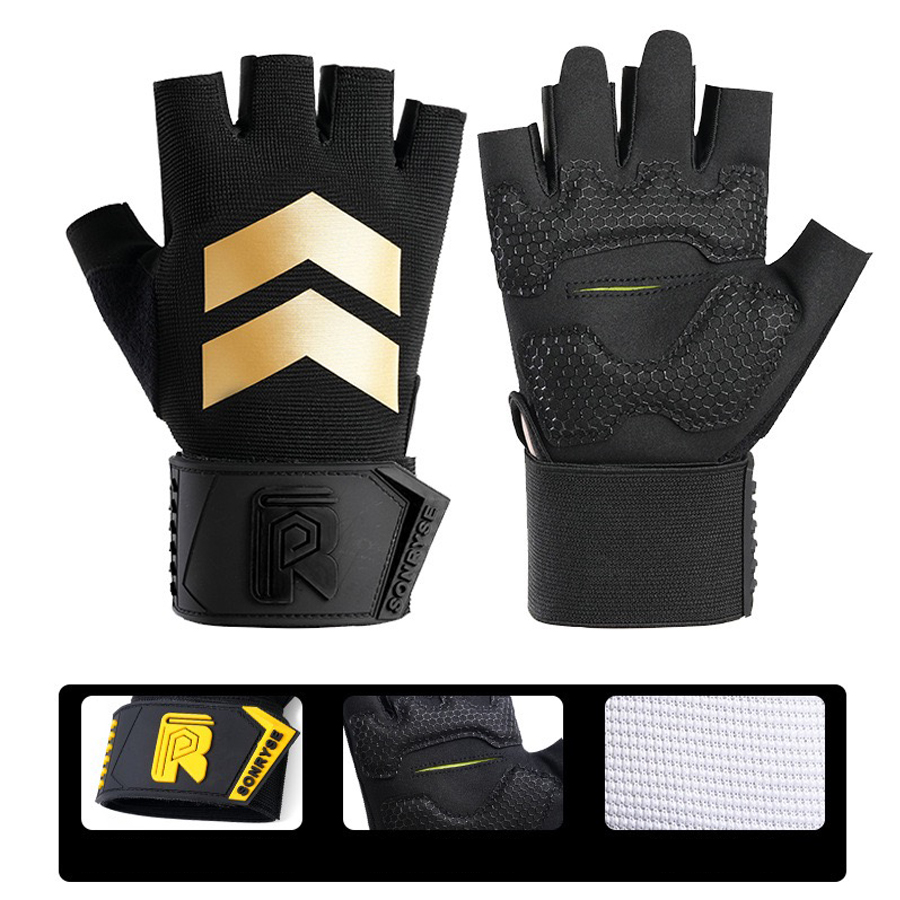 Weightlifting Gloves - قفازات رياضية نصف إصبع مع حماية