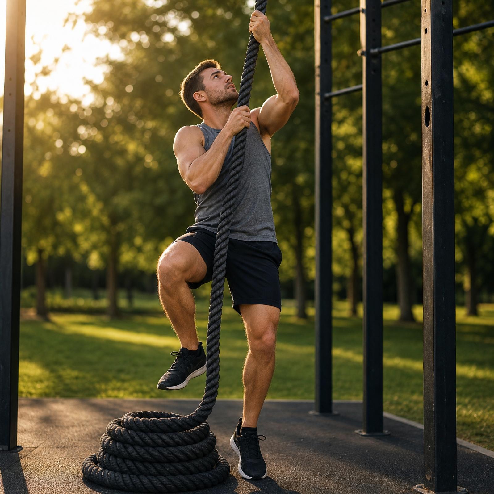 حبل تدريب متين مصنوع من البولي - مراجعة Rope Climb وسعره